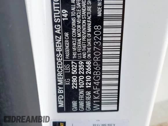 2023 Mercedes-Benz C 300 z VIN W1KAF4GB6PR073208, wystawiony jako Copart lot #67489715 z przebiegiem 43 265 mil mil oraz Szkoda całkowita • Salvage title. Historia ofert i sprzedaży dostępna na DreamBid. Obrazek 13.