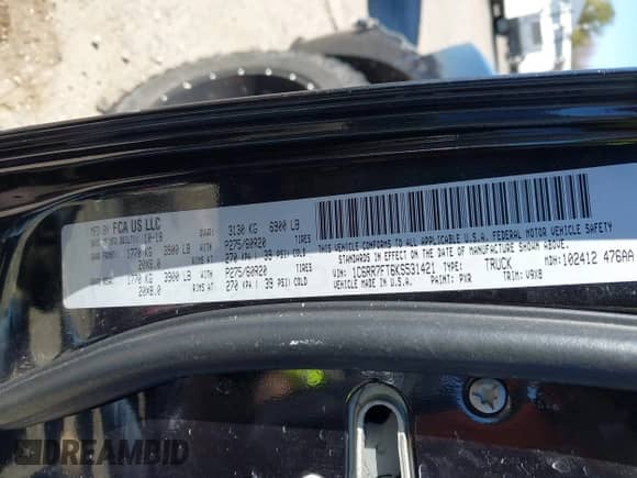 2019 Ram 1500 Express с VIN 1C6RR7FT6KS531421, выставлен на аукционе IAAI как лот 41762259 с пробегом 109 884 миль миль и . История ставок и продаж доступна на DreamBid. Изображение 9.