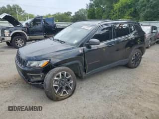 2021 Jeep Compass Trailhawk with VIN 3C4NJDDB4MT505943, listed as a Copart auction lot 69210035 with 91,329 mi miles and Salvage title. Bid and sale history available at DreamBid. Image 1.