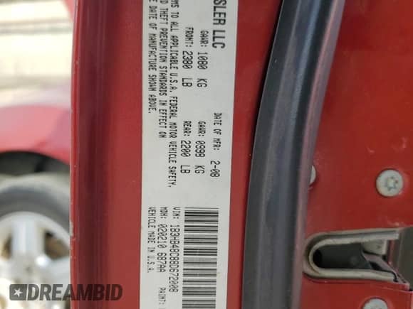2008 Dodge Caliber SXT with VIN 1B3HB48C88D672008, listed as a Copart auction lot 87148384 with 201,202 mi miles and Clean title. Bid and sale history available at DreamBid. Image 12.