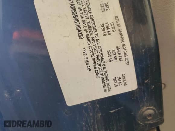 2006 Chevrolet Cobalt SS z VIN 1G1AM55B967804239, wystawiony jako Copart lot #46878995 z przebiegiem 285 304 mil mil oraz Czysty tytuł • Clean title. Historia ofert i sprzedaży dostępna na DreamBid. Obrazek 12.