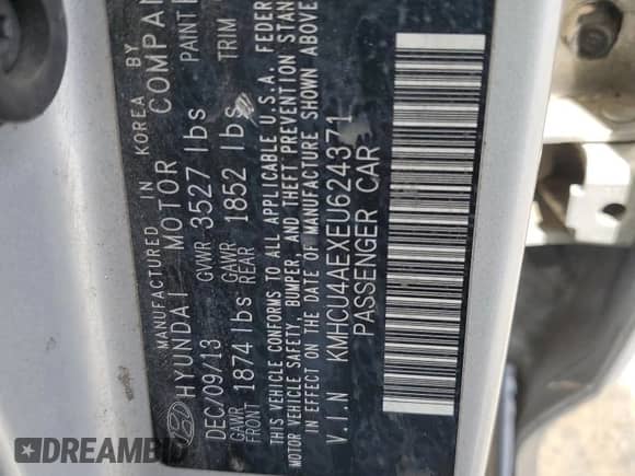 2014 Hyundai Accent GLS z VIN KMHCU4AEXEU624371, wystawiony jako Copart lot #66858945 z przebiegiem 199 501 mil mil oraz Szkoda całkowita • Salvage title. Historia ofert i sprzedaży dostępna na DreamBid. Obrazek 12.