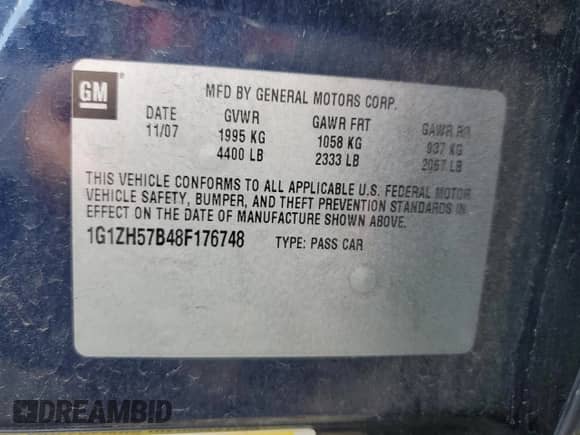 2008 Chevrolet Malibu 1LT с VIN 1G1ZH57B48F176748, выставлен на аукционе Copart как лот 86603145 с пробегом 131 761 миль миль и Чистый • Clean title. История ставок и продаж доступна на DreamBid. Изображение 12.