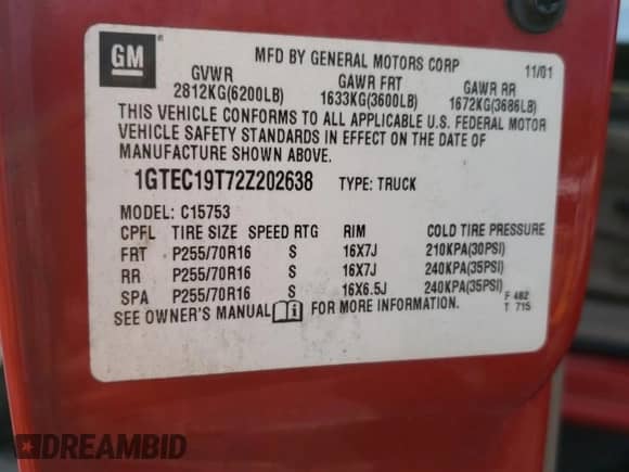 2002 GMC Sierra 1500 SLE с VIN 1GTEC19T72Z202638, выставлен на аукционе Copart как лот 75527044 с пробегом 186 198 миль миль и Списание • Salvage title. История ставок и продаж доступна на DreamBid. Изображение 12.