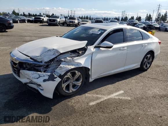 2019 Honda Accord EX-L с VIN 1HGCV1F55KA144942, выставлен на аукционе Copart как лот 86603285 с пробегом 126 740 миль миль и Списание • Salvage title. История ставок и продаж доступна на DreamBid. Изображение 1.