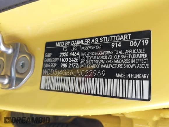 2020 Mercedes-Benz CLA 250 z VIN WDD5J4GB6LN022969, wystawiony jako IAAI lot #42831289 z przebiegiem 57 776 mil mil oraz . Historia ofert i sprzedaży dostępna na DreamBid. Obrazek 9.