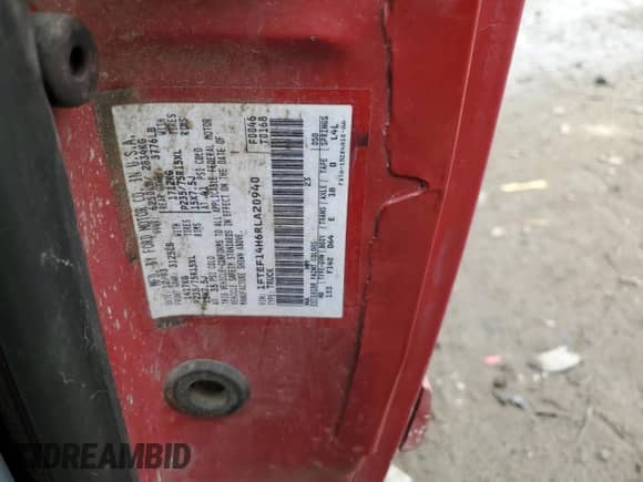 1994 Ford F-150 z VIN 1FTEF14H6RLA20940, wystawiony jako Copart lot #45882125 z przebiegiem Nie podano mil oraz Czysty tytuł • Clean title. Historia ofert i sprzedaży dostępna na DreamBid. Obrazek 14.