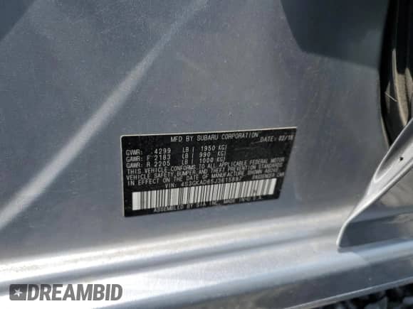 2018 Subaru Impreza Premium с VIN 4S3GKAD65J3615897, выставлен на аукционе Copart как лот 64469475 с пробегом 38 317 миль миль и Списание • Salvage title. История ставок и продаж доступна на DreamBid. Изображение 12.