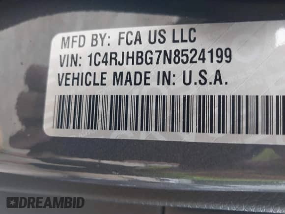 2022 Jeep Grand Cherokee Limited with VIN 1C4RJHBG7N8524199, listed as a IAAI auction lot 42177577 with 70,397 mi miles and . Bid and sale history available at DreamBid. Image 9.