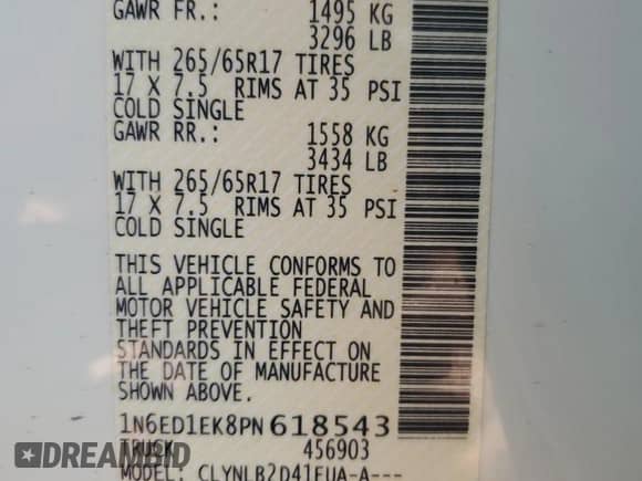 2023 Nissan Frontier SV z VIN 1N6ED1EK8PN618543, wystawiony jako Copart lot #60609945 z przebiegiem Nie podano mil oraz Szkoda całkowita • Salvage title. Historia ofert i sprzedaży dostępna na DreamBid. Obrazek 12.