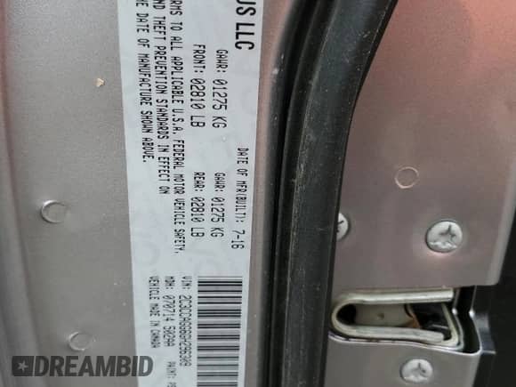 2016 Chrysler 300 S with VIN 2C3CCAGG6GH296309, listed as a Copart auction lot 81458455 with 109,112 mi miles and Salvage title. Bid and sale history available at DreamBid. Image 12.