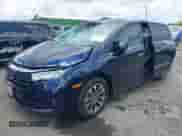 2023 Honda Odyssey EX-L with VIN 5FNRL6H61PB067180, listed as a IAAI auction lot 42634627 with 30,282 mi miles and . Bid and sale history available at DreamBid. Image 2.