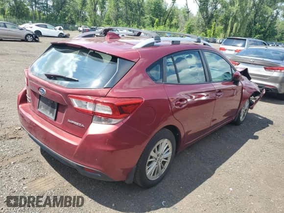 2018 Subaru Impreza Premium with VIN 4S3GTAD64J3732562, listed as a Copart auction lot 63489395 with Not provided miles and Salvage title. Bid and sale history available at DreamBid. Image 3.