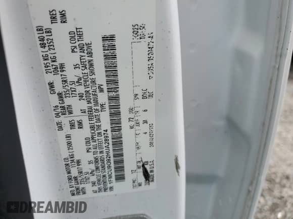 2017 Ford Escape SE с VIN 1FMCU9G92HUA28974, выставлен на аукционе Copart как лот 87243475 с пробегом 226 185 миль миль и Чистый • Clean title. История ставок и продаж доступна на DreamBid. Изображение 13.