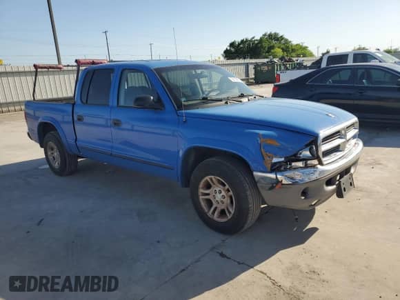 2002 Dodge Dakota SLT with VIN 1B7HL48N32S693817, listed as a Copart auction lot 52126605 with 238,782 mi miles and Salvage title. Bid and sale history available at DreamBid. Image 4.