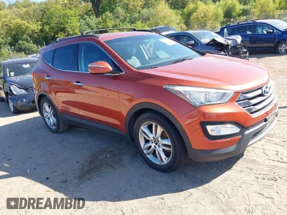 2013 Hyundai Santa Fe Sport with VIN 5XYZU3LA3DG033835, listed as a IAAI auction lot 43258950 with 103,699 mi miles and . Bid and sale history available at DreamBid. Image 1.