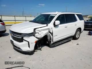 2021 Chevrolet Tahoe LT с VIN 1GNSCNKD6MR241096, выставлен на аукционе Copart как лот 84277135 с пробегом 120 751 миль миль и Списание • Salvage title. История ставок и продаж доступна на DreamBid. Изображение 1.