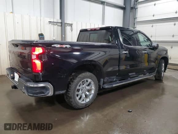 2019 Chevrolet Silverado 1500 LTZ with VIN 1GCUYGEL3KZ292263, listed as a Copart auction lot 63335855 with 57,889 mi miles and Salvage title. Bid and sale history available at DreamBid. Image 3.