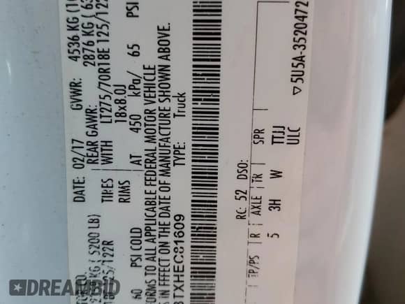2017 Ford F-250 Lariat с VIN 1FT7W2BTXHEC81609, выставлен на аукционе Copart как лот 55290255 с пробегом 177 490 миль миль и Списание • Salvage title. История ставок и продаж доступна на DreamBid. Изображение 12.