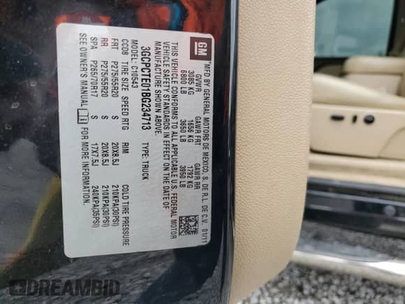 2011 Chevrolet Silverado 1500 LTZ with VIN 3GCPCTE01BG234713, listed as a Copart auction lot 56755315 with 182,362 mi miles and Salvage title. Bid and sale history available at DreamBid. Image 12.