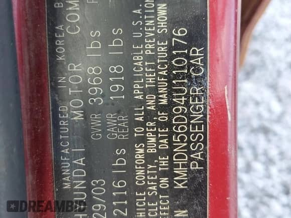 2004 Hyundai Elantra GT z VIN KMHDN56D94U110176, wystawiony jako Copart lot #64356595 z przebiegiem 343 675 mil mil oraz Nie do naprawy • Non repairable. Historia ofert i sprzedaży dostępna na DreamBid. Obrazek 12.