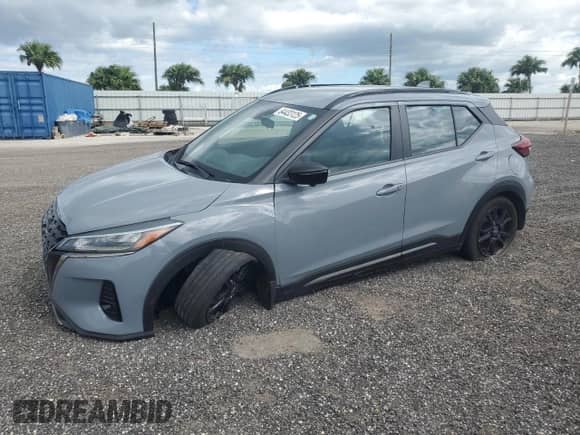 2023 Nissan Kicks SR with VIN 3N1CP5DV9PL573684, listed as a Copart auction lot 84433125 with 57,479 mi miles and Non repairable. Bid and sale history available at DreamBid. Image 1.