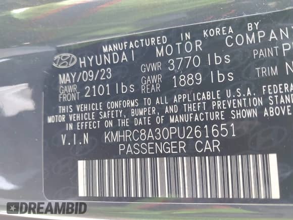 2023 Hyundai Venue SEL с VIN KMHRC8A30PU261651, выставлен на аукционе IAAI как лот 42300142 с пробегом 23 698 миль миль и . История ставок и продаж доступна на DreamBid. Изображение 9.