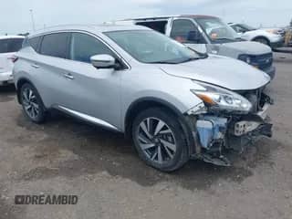 2018 Nissan Murano SV with VIN 5N1AZ2MGXJN147763, listed as a IAAI auction lot 42436394 with 124,958 mi miles and . Bid and sale history available at DreamBid. Image 1.