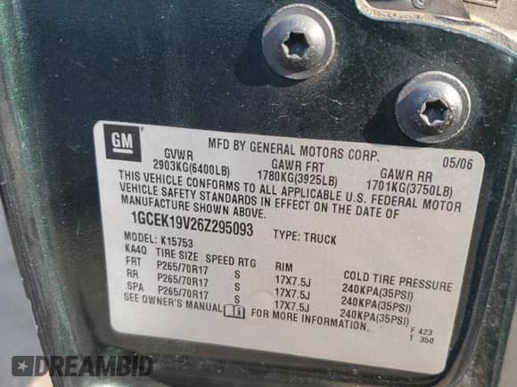 2006 Chevrolet Silverado 1500 LT1 with VIN 1GCEK19V26Z295093, listed as a Copart auction lot 59494755 with 102,382 mi miles and Salvage title. Bid and sale history available at DreamBid. Image 12.