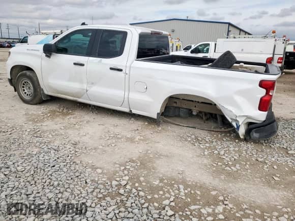 2024 Chevrolet Silverado 1500 Work Truck with VIN 1GCRAAEK5RZ266966, listed as a Copart auction lot 44538425 with 20,441 mi miles and Salvage title. Bid and sale history available at DreamBid. Image 2.