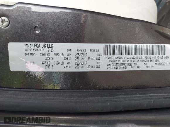 2015 Dodge Grand Caravan American Value с VIN 2C4RDGBG3FR750165, выставлен на аукционе IAAI как лот 42013526 с пробегом 110 323 миль миль и . История ставок и продаж доступна на DreamBid. Изображение 9.