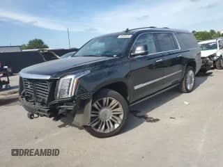 2018 Cadillac Escalade ESV Platinum с VIN 1GYS4KKJ6JR360069, выставлен на аукционе Copart как лот 63499335 с пробегом 87 004 миль миль и На запчасти • Non repairable. История ставок и продаж доступна на DreamBid. Изображение 1.
