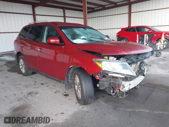 2014 Nissan Pathfinder S z VIN 5N1AR2MN9EC643105, wystawiony jako IAAI lot #41876209 z przebiegiem 138 738 mil mil oraz . Historia ofert i sprzedaży dostępna na DreamBid. Obrazek 1.