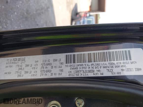 2018 Ram 1500 Tradesman с VIN 1C6RR7FT8JS198590, выставлен на аукционе IAAI как лот 42712642 с пробегом 75 284 миль миль и . История ставок и продаж доступна на DreamBid. Изображение 9.