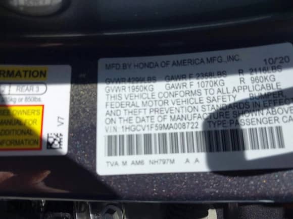 2021 Honda Accord EX-L с VIN 1HGCV1F59MA008722, выставлен на аукционе IAAI как лот 42232451 с пробегом 98 607 миль миль и . История ставок и продаж доступна на DreamBid. Изображение 9.