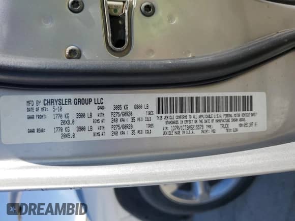 2010 Dodge 1500 TRX with VIN 1D7RV1CT3AS215579, listed as a Copart auction lot 70568375 with 160,268 mi miles and Salvage title. Bid and sale history available at DreamBid. Image 12.