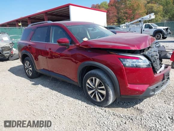 2023 Nissan Pathfinder SL with VIN 5N1DR3CC2PC208707, listed as a IAAI auction lot 43240866 with 33,533 mi miles and . Bid and sale history available at DreamBid. Image 1.