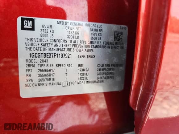 2015 Chevrolet Colorado 4WD LT z VIN 1GCGTBE37F1197921, wystawiony jako Copart lot #81461725 z przebiegiem 114 454 mil mil oraz Szkoda całkowita • Salvage title. Historia ofert i sprzedaży dostępna na DreamBid. Obrazek 12.