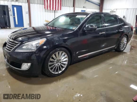 2014 Hyundai Equus Signature z VIN KMHGH4JH4EU084175, wystawiony jako Copart lot #56193605 z przebiegiem 96 114 mil mil oraz Szkoda całkowita • Salvage title. Historia ofert i sprzedaży dostępna na DreamBid. Obrazek 1.