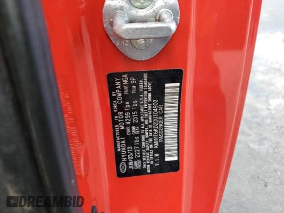2013 Hyundai Genesis Coupe Premium с VIN KMHHT6KD2DU104903, выставлен на аукционе Copart как лот 82568585 с пробегом 86 821 миль миль и Списание • Salvage title. История ставок и продаж доступна на DreamBid. Изображение 12.