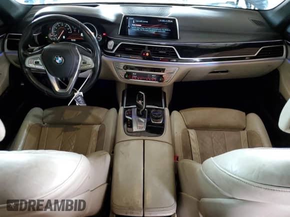 2017 BMW 7 Series 750i with VIN WBA7F0C51HGM21410, listed as a Copart auction lot 80801545 with 75,738 mi miles and Salvage title. Bid and sale history available at DreamBid. Image 8.