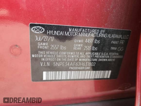 2018 Hyundai Sonata SEL with VIN 5NPE34AF6JH631802, listed as a Copart auction lot 82303035 with 127,637 mi miles and Salvage title. Bid and sale history available at DreamBid. Image 12.