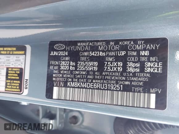 2024 Hyundai Ioniq 5 SEL с VIN KM8KN4DE6RU319251, выставлен на аукционе IAAI как лот 43031853 с пробегом 4 175 миль миль и . История ставок и продаж доступна на DreamBid. Изображение 9.