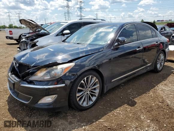 2013 Hyundai Genesis R-Spec with VIN KMHGC4DH6DU245120, listed as a Copart auction lot 64108055 with 149,227 mi miles and Salvage title. Bid and sale history available at DreamBid. Image 1.