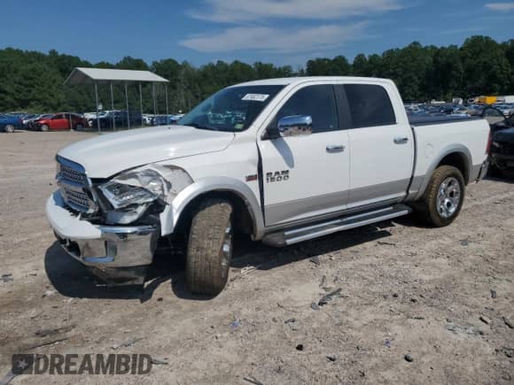 2017 Ram 1500 Laramie with VIN 1C6RR7NT5HS772624, listed as a Copart auction lot 67462175 with 91,279 mi miles and Salvage title. Bid and sale history available at DreamBid. Image 1.
