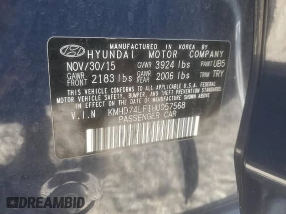 2017 Hyundai Elantra SE with VIN KMHD74LF1HU057568, listed as a Copart auction lot 81128775 with 63,604 mi miles and Clean title. Bid and sale history available at DreamBid. Image 13.