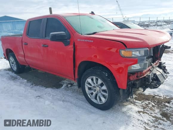 2021 Chevrolet Silverado 1500 Custom with VIN 3GCPYBEK5MG353574, listed as a IAAI auction lot 41403383 with 45,076 mi miles and . Bid and sale history available at DreamBid. Image 1.