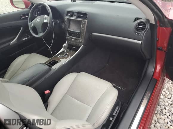 2011 Lexus IS 250 C with VIN JTHFF2C21B2520084, listed as a Copart auction lot 55036975 with 67,646 mi miles and Salvage title. Bid and sale history available at DreamBid. Image 8.