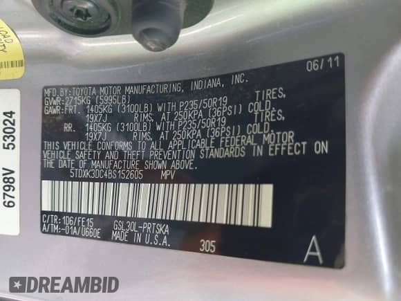 2011 Toyota Sienna SE z VIN 5TDXK3DC4BS152605, wystawiony jako IAAI lot #42197758 z przebiegiem 202 829 mil mil oraz . Historia ofert i sprzedaży dostępna na DreamBid. Obrazek 9.
