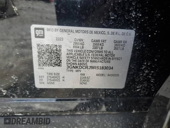 2024 Chevrolet Blazer EV eAWD RS z VIN 3GNKDCRJ9RS183034, wystawiony jako Copart lot #42952815 z przebiegiem 3 358 mil mil oraz Szkoda całkowita • Salvage title. Historia ofert i sprzedaży dostępna na DreamBid. Obrazek 13.